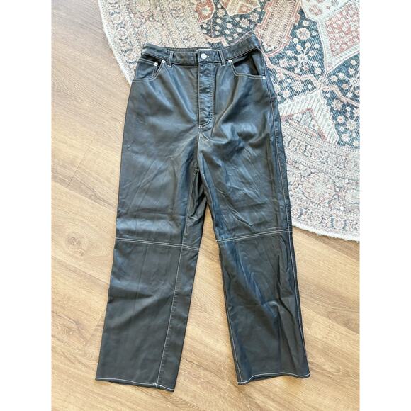 Free People It Factor Vegan Leather Straight Leg Pants - Picture 2 of 10